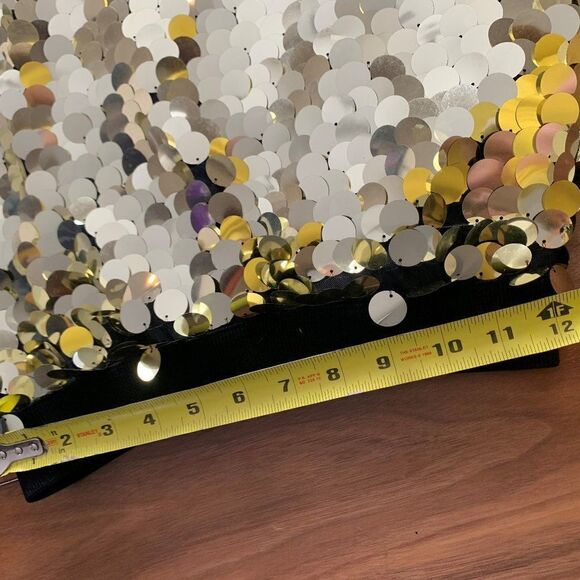 Maxi skirt, French Connection, SZ S, golden sequins, lined, elastic waist - Picture 4 of 16